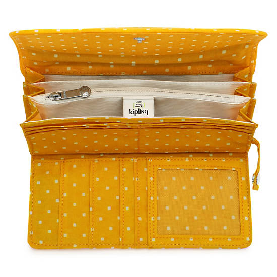 Kipling Money Land Printed Snap Wallet Handbag Soft Dot Yellow | AU 1285DF